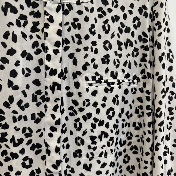 NYDJ Animal Print Sheer Top Black & White EUC - Picture 4 of 10